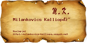 Milankovics Kalliopé névjegykártya
